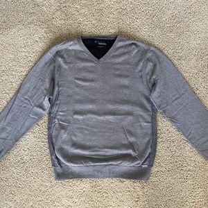 Buckle Black Standard Fit Stretchy V-Neck Sweater